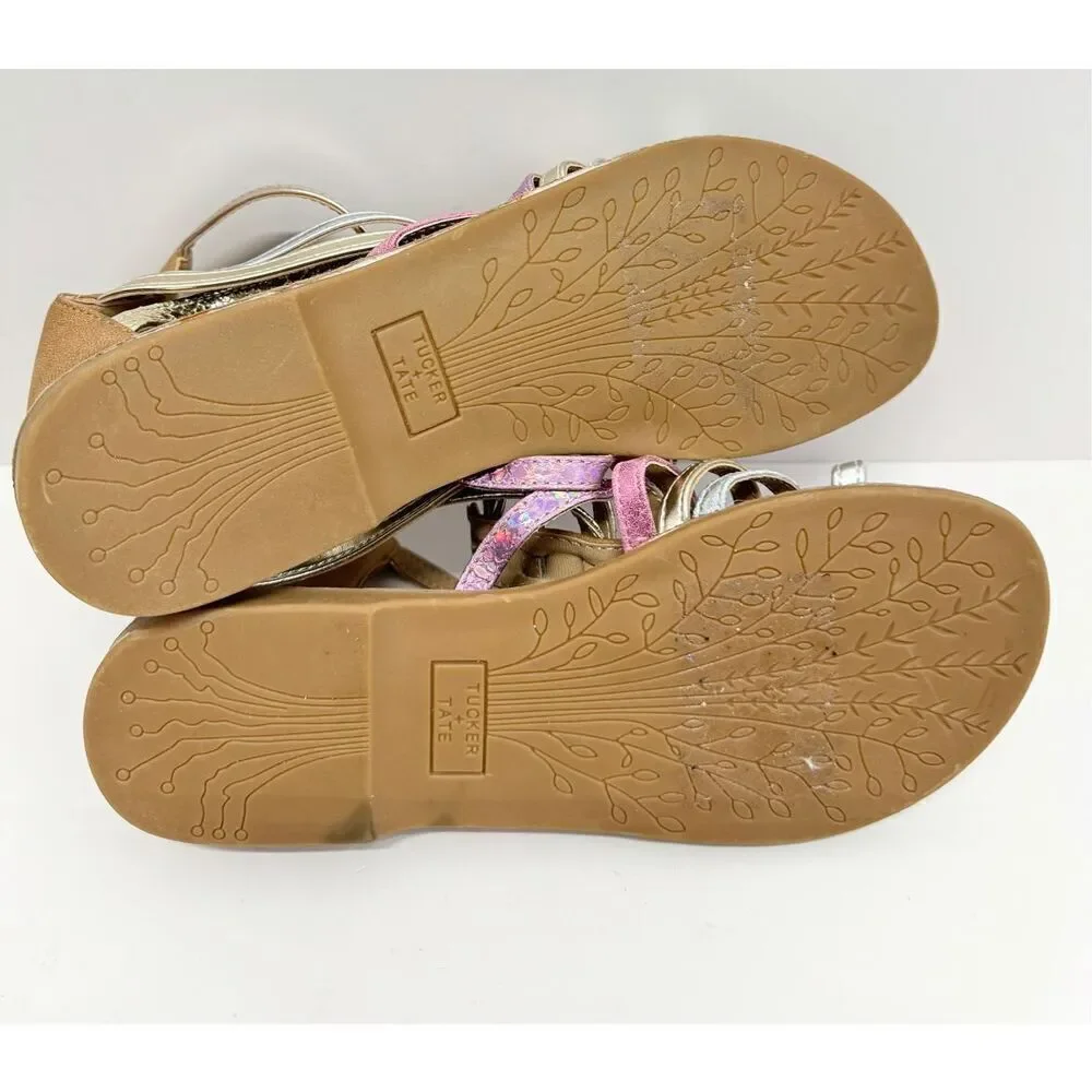 Tucker + Tate Kids Sandals Size 4M Multicolor Open‎ Toe Gladiator Style NEW